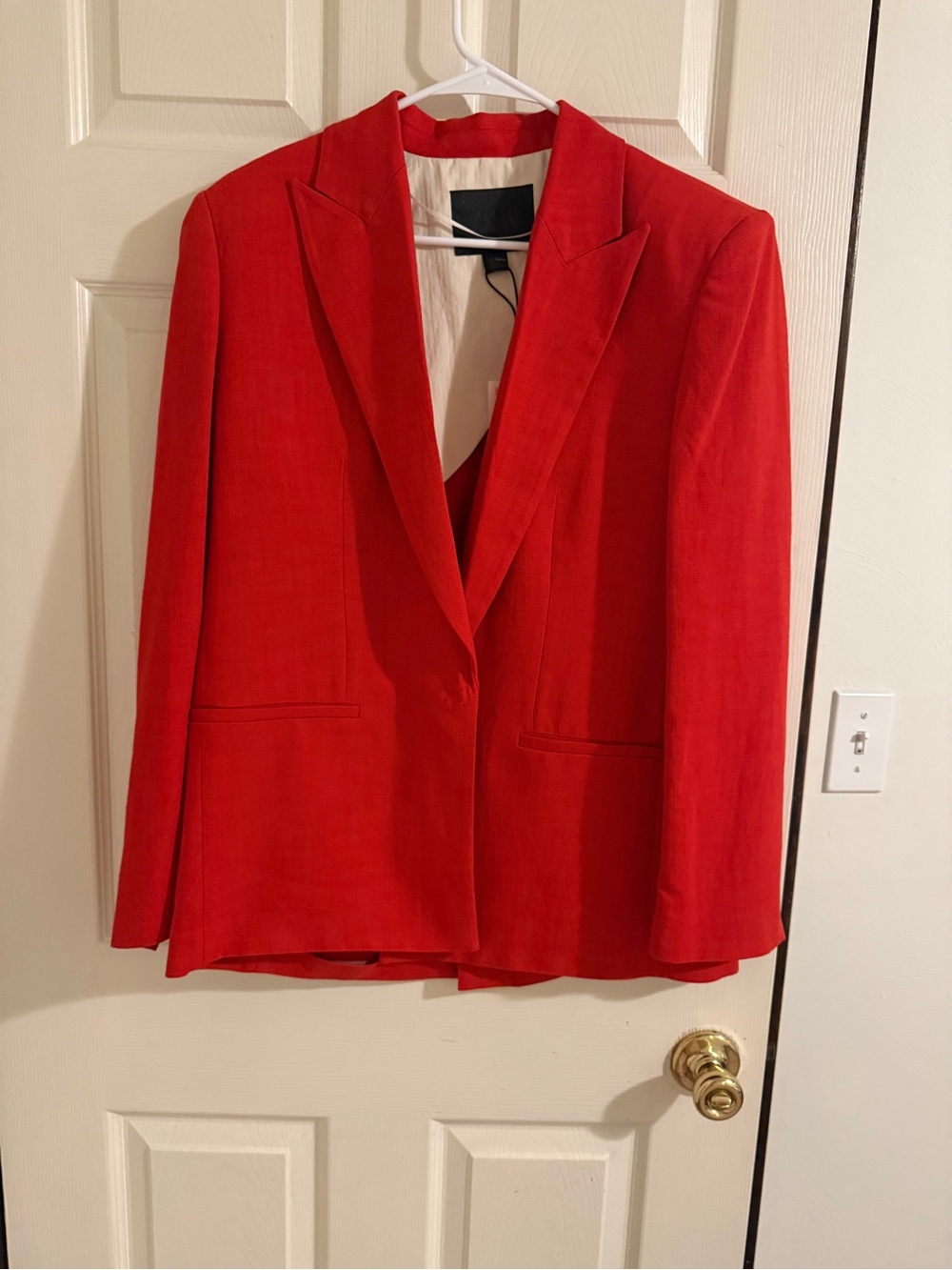 Zara Red Single-Button Blazer